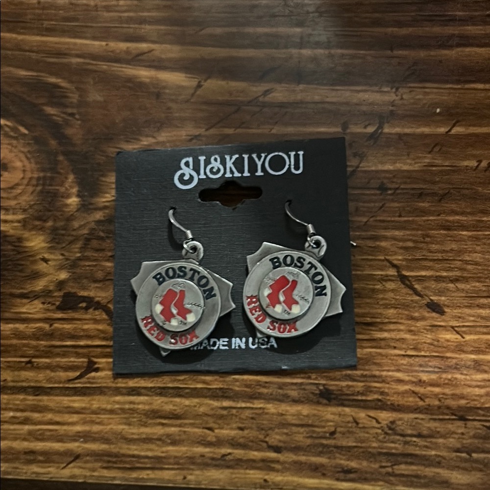 Boston Red Sox Silver and Red Earrings